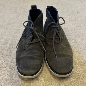 Cole Haan Dark Gray Distressed Suede Chukka Boots